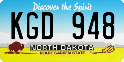 ND license plate KGD948