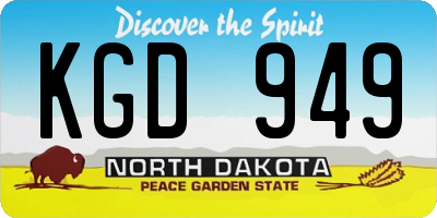 ND license plate KGD949