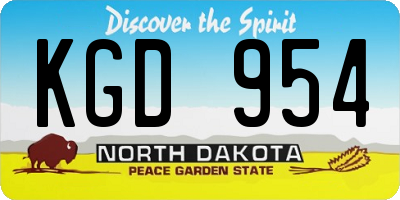 ND license plate KGD954
