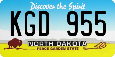 ND license plate KGD955