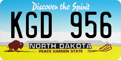 ND license plate KGD956