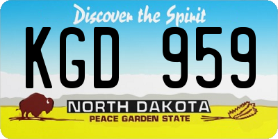 ND license plate KGD959