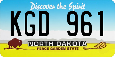 ND license plate KGD961