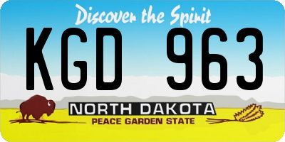 ND license plate KGD963