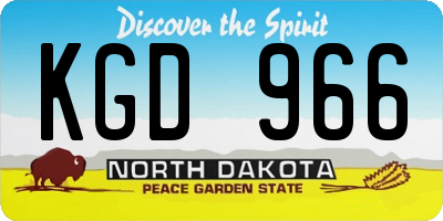 ND license plate KGD966