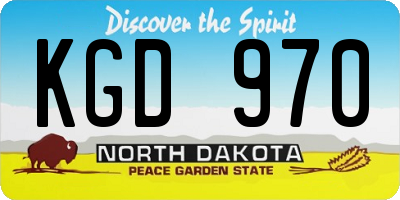 ND license plate KGD970