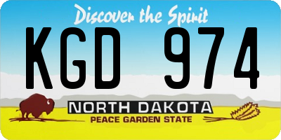 ND license plate KGD974