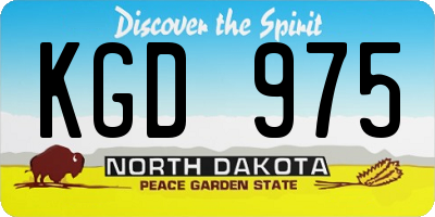 ND license plate KGD975