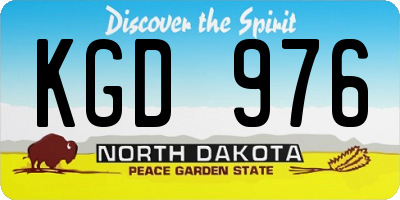 ND license plate KGD976
