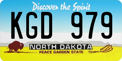 ND license plate KGD979