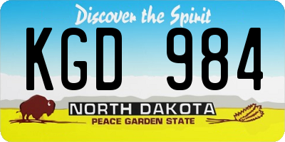 ND license plate KGD984