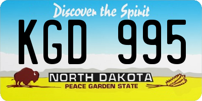 ND license plate KGD995