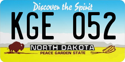ND license plate KGE052