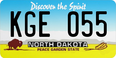ND license plate KGE055