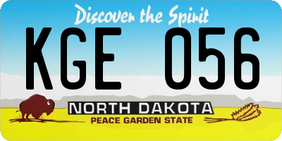 ND license plate KGE056