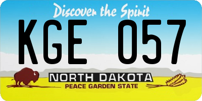 ND license plate KGE057