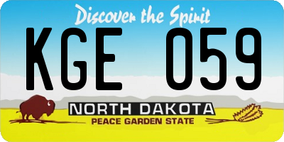 ND license plate KGE059