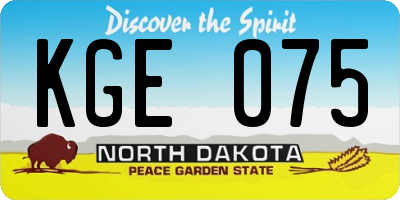 ND license plate KGE075