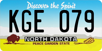 ND license plate KGE079