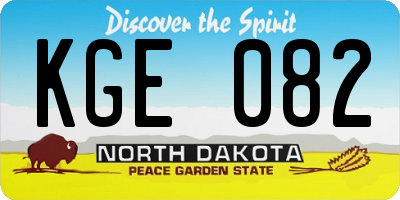 ND license plate KGE082