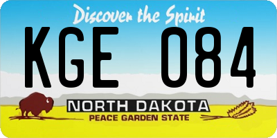 ND license plate KGE084