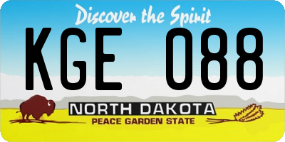ND license plate KGE088