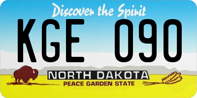 ND license plate KGE090