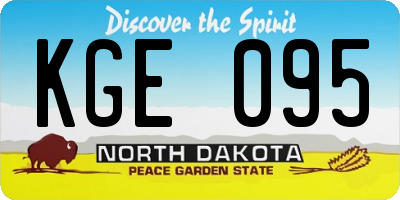 ND license plate KGE095