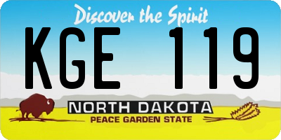 ND license plate KGE119