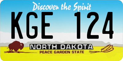 ND license plate KGE124