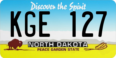 ND license plate KGE127