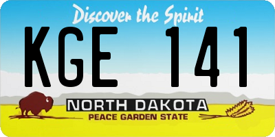 ND license plate KGE141