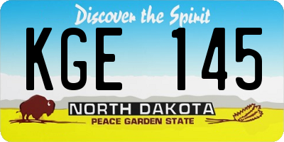 ND license plate KGE145