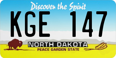 ND license plate KGE147