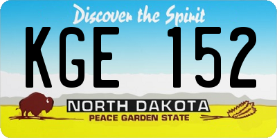 ND license plate KGE152