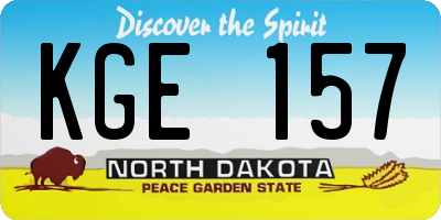 ND license plate KGE157