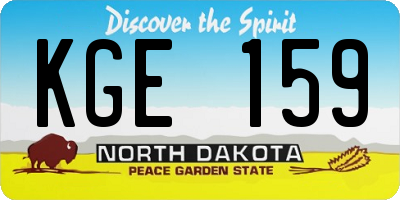 ND license plate KGE159