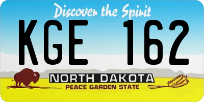 ND license plate KGE162