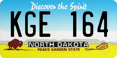 ND license plate KGE164