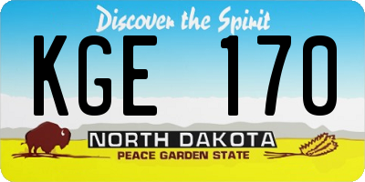 ND license plate KGE170