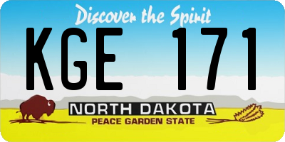 ND license plate KGE171