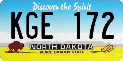 ND license plate KGE172