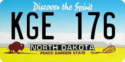ND license plate KGE176