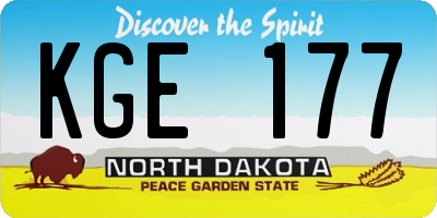 ND license plate KGE177