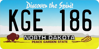ND license plate KGE186