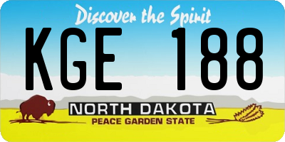 ND license plate KGE188
