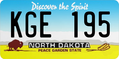 ND license plate KGE195