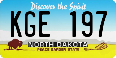ND license plate KGE197
