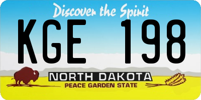 ND license plate KGE198