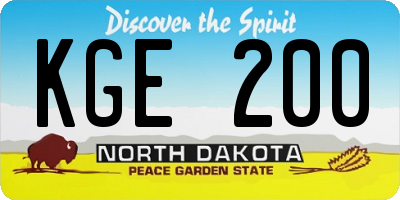 ND license plate KGE200